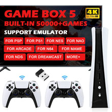 Load image into Gallery viewer, GB5 Video Game Console 256GB/128GB/64G 50000 + Retro Games HD TV Game Box 5 Two Gamepads For PS1/PPSPP/MAME Arcade Gaming Stick
