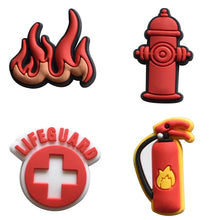 Load image into Gallery viewer, Fireman Shoe Charms for Crocs Accessories Kids Clogs Pins Boy Girls Badges Men Jeans Women Decorations Buckle Shoes Accessories
