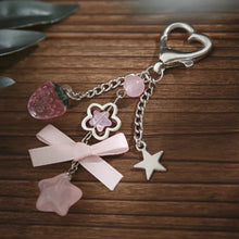 Load image into Gallery viewer, Y2K Fashion Flower Star Love Bow Strawberry Pendant Acrylic Keychain Student Women's Bag Backpack Pants Chain Accessories
