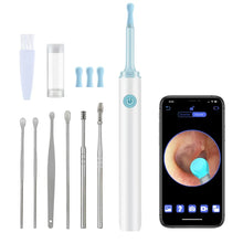 Load image into Gallery viewer, Rechargeable Ear Cleaner High Precision Ear Wax Removal Tool with Camera 6pcs LED Light Wireless Otoscope Smart Ear Cleaning Kit
