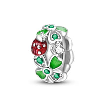 Load image into Gallery viewer, 100% 925 Sterling Silver Rainbow Zircon Butterfly Dragon Silicone Stopper Charms - Colorful Beads for DIY Bracelets, Customizable Jewelry for All Occasions
