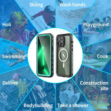 Load image into Gallery viewer, Waterproof Case For iPhone 14 Pro Max 14 Pro iPhone 13 Pro Max Protector Full Body Protective Dustproof Magnetic Phone Case Waterproof 360 Degree All-Round Protection with Built-in Screen Protector Outdoor Transparent  Shockproof Case
