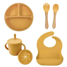 Load image into Gallery viewer, Food Grade Silicone Baby Feeding Dish Set Suction Plate Cup
