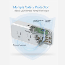 Load image into Gallery viewer, TESSAN Multi Outlet Splitter with 8 AC Outlets &amp; 3 USB (1 USB C) Surge Protector Multi Outlet Extender for Home Office Dorm

