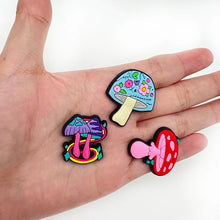 Load image into Gallery viewer, Cute Mushroom Shoe Charms Pin for Crocs Accessories Charms Clogs Bubble Slides Shoe DIY Shoe Decoration Kids Party Gifts
