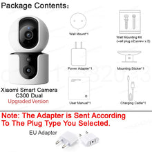 Load image into Gallery viewer, XIAOMI Smart Camera C300 Dual Camera Version，360° 3MP WiFi 6，Home Security Baby Monitor，Pet Camera，Chinese Version With Adapter
