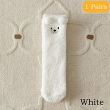 Load image into Gallery viewer, 2 Pairs Cute Socks Bear Women Coral Velvet Thick Plush Warm Socks Sleep Fluffy Socks Cute Cartoon Lovely Floor Fuzzy Sock Winter
