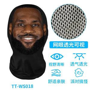 New 3D Printed Funny Mask Elastic Mesh Disguise Full Face Mask for Men Women Cosplay Headwear Hip Hop Fashion Hood Hat Headgear