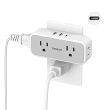 Load image into Gallery viewer, TESSAN Multi Outlet Splitter with 8 AC Outlets &amp; 3 USB (1 USB C) Surge Protector Multi Outlet Extender for Home Office Dorm
