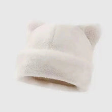 Load image into Gallery viewer, Leopard print plush teddy bear hat for women, sweet and cute, thick and warm, retro and versatile, hooded beanie.
