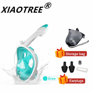 Full Face Children Underwater Snorkeling  Swimming Mask Set Scuba Diving Respirator Masks Anti Fog Safe Breathing for Kids Adult