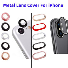 Load image into Gallery viewer, 2 In 1 Metal Camera Lens Protector For Iphone 7 8 Plus X Lens Protective Circle Ring Cover With Tempered Glass For Iphone X Scratch Resistant Hd Tempered Glass Camera Screen Protector
