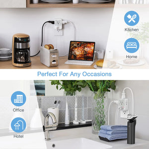 TESSAN Multi Outlet Splitter with 8 AC Outlets & 3 USB (1 USB C) Surge Protector Multi Outlet Extender for Home Office Dorm