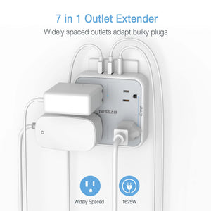 TESSAN Multi Outlet Splitter with 8 AC Outlets & 3 USB (1 USB C) Surge Protector Multi Outlet Extender for Home Office Dorm