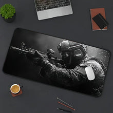 Load image into Gallery viewer, Tactical Soldier XXL Gaming Mouse Pad – Non-Slip Rubber Desk Mat with Stitched Edges &amp; Lycra Surface for FPS Gamers
