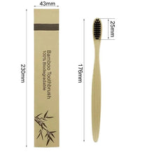 Load image into Gallery viewer, Natural Colorful Toothbrush Eco Soft Bristle Bamboo Toothbrush Bamboo Charcoal Vegan Tooth Dental Oral Care Plastic Free 10Pcs
