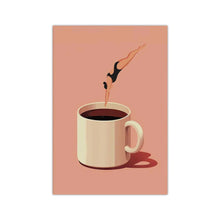 Load image into Gallery viewer, Retro Coffee Diving Poster Canvas Wall Art | Good Morning Coffee Print
