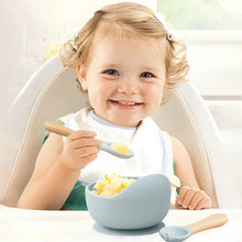 Load image into Gallery viewer, Mamaplan 3PCS Baby Silicone Feeding Set Suction Bowl Spoon Fork
