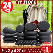 Load image into Gallery viewer, Tontin Hot stone Massage Body Basalt Stone set Beauty Salon SPA with Thick Canvas Heating bag healthcare back pain relieve
