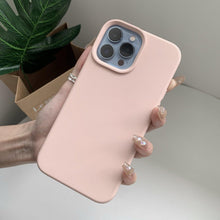 Load image into Gallery viewer, Silicone Soft Thick Protective Rubber Phone Basic Case For iPhone 14 13 Pro Max Case Luxury Silicone Phone Case for iPhone Solid Color Classic Camera Protection Case
