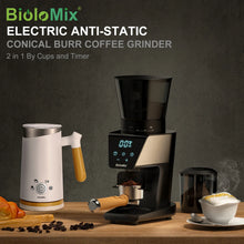 Load image into Gallery viewer, BioloMix Automatic Burr Mill Electric Coffee Grinder with 30 Gears for Espresso American Coffee Pour Over Visual Bean Storage
