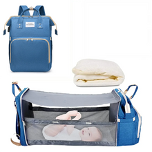 Load image into Gallery viewer, 3 in 1 Diaper Bag Backpack with Foldable Baby Bed &amp; USB
