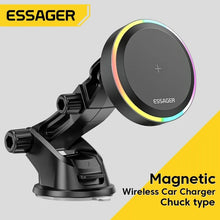 Load image into Gallery viewer, Essager RGB Magnetic Car Phone Holder Qi 15W Wireless Charger Car For iPhone 14 13 Pro Max Samsung Phone Holder Stand
