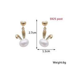 Load image into Gallery viewer, White Flower &amp; Butterfly Dangle Earrings – Acrylic Pearl Heart Jewelry
