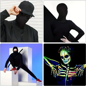 Black Full Face No Hole Cover Hat Women Men Army Tactical Cs Balaclava Cap Sun Uv Protection Bike Motorcycle Multi-Hole Ski Mask