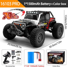 Load image into Gallery viewer, 16103PRO 2.4GHz 70KM/H Professional RC Car: Brushless Motor, 1:16 Scale 4WD High-Speed Off-road Climbing Vehicle Wtith LED Light
