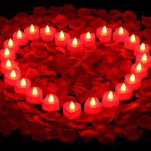 Load image into Gallery viewer, 24PCS LED Flameless Tea Light Candles – Red Shells, Battery-Operated, Romantic Décor for Weddings, Parties, and Valentine's Day
