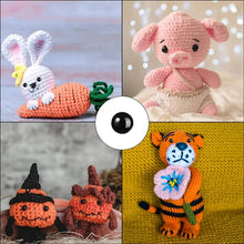 Load image into Gallery viewer, Black Plastic Safety Eyes - 5-20mm (50/100PCS) for DIY Toys, Amigurumi &amp; Crafts
