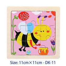 Load image into Gallery viewer, 11cm/4.33in Kids Wooden Jigsaw Puzzle Games Cartoon Animal Vehicle Pattern Children Montessori Educational Toys

