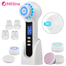 Load image into Gallery viewer, 5 in 1 Electric Facial Cleansing Brush Blackhead Remover Pore Vacuum Cleaner Deep Cleaning Face Care Black Head Removal Machine
