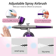 Load image into Gallery viewer, Portable Airbrush Nail Kit with Compressor - For Nails, Art, Cake, and Crafts

