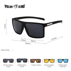 Polarking Polarized Sunglasses Men Vintage Sun Glasses Classic Design UV400 Protection Polaroid Lens Light Frame Driving Fishing