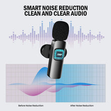 Load image into Gallery viewer, Basix Wireless Lavalier Microphone Audio Recording Mini Replaceable Windproof Wool Microphone for iPhone16 Shoot vlog YouTube

