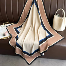 Load image into Gallery viewer, 90x90cm Square Silk-Feel Scarf – Luxury Women’s Shawl &amp; Head Wrap
