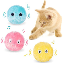 Load image into Gallery viewer, Smart Fluffy Plush Cat Ball Toys Interactive Chirping Balls Cat Kicker Toys 3 Lifelike Sounds Fun Kitty Kitten Toys  Interactive Electric Cat Ball with Sound
