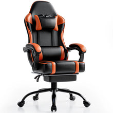 Load image into Gallery viewer, Gaming Chair with Footrest, PU Leather Video Game Chairs for Adults, Reclining Gamer Chair Office Desk Chair
