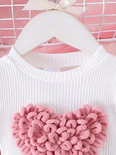 Load image into Gallery viewer, 2PCS Winter Outfit for Girls – Cute Bubble Sleeve Top &amp; Pink Skirt Set
