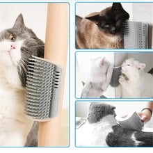 Load image into Gallery viewer, Cat Corner Brush Comb Massager with Catnip – Self-Grooming Wall Arch Scratcher &amp; Hair Removal Tool for Cats
