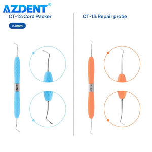 AZDENT Dental Restoration Instrument Enamel Chisel Set Spoon Excavator Gingival Margin Trimmer Cord Packer Repair Probe Tool