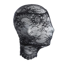 Load image into Gallery viewer, Women Sexy Black Lace Mask Masquerade Party Mask Unisex Adult Lace Full Face Hood Head Cover Festival Halloween Cosplay Eye Mask
