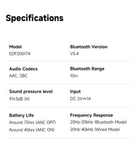 Load image into Gallery viewer, Edifier H9 Active Noise Cancelling Wireless Headphones Bluetooth 5.4 Headset Hi-Res Audio 75H Battery Life Foldable Design
