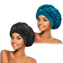 Load image into Gallery viewer, Women’s Satin Bonnet – Wide-Brim Night Sleeping &amp; Hair Care Cap
