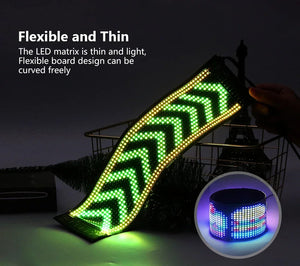 Bluetooth APP Waterproof USB 5V Flexible Addressable RGB Pattern Graffiti Scrolling Text Animation Matrix Pixel Display Car Shop