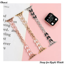 Load image into Gallery viewer, Fashion butterfly strap for Apple watch band sweet jewelry bling bracelet chain iwatch87654321SE women diamond ornament wrist
