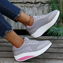 Load image into Gallery viewer, Running Shoes for Women 2022 Fashion Mesh Breathable Sneakers Lace Up Wedge Platform Shoes Ladies Outdoor Casual Sport Shoes
