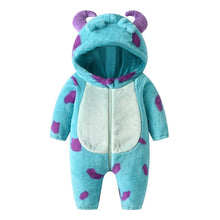 Load image into Gallery viewer, Baby Horn Hooded Fleece Jumpsuit Snowsuit – Warm Winter Outwear for Boys and Girls
